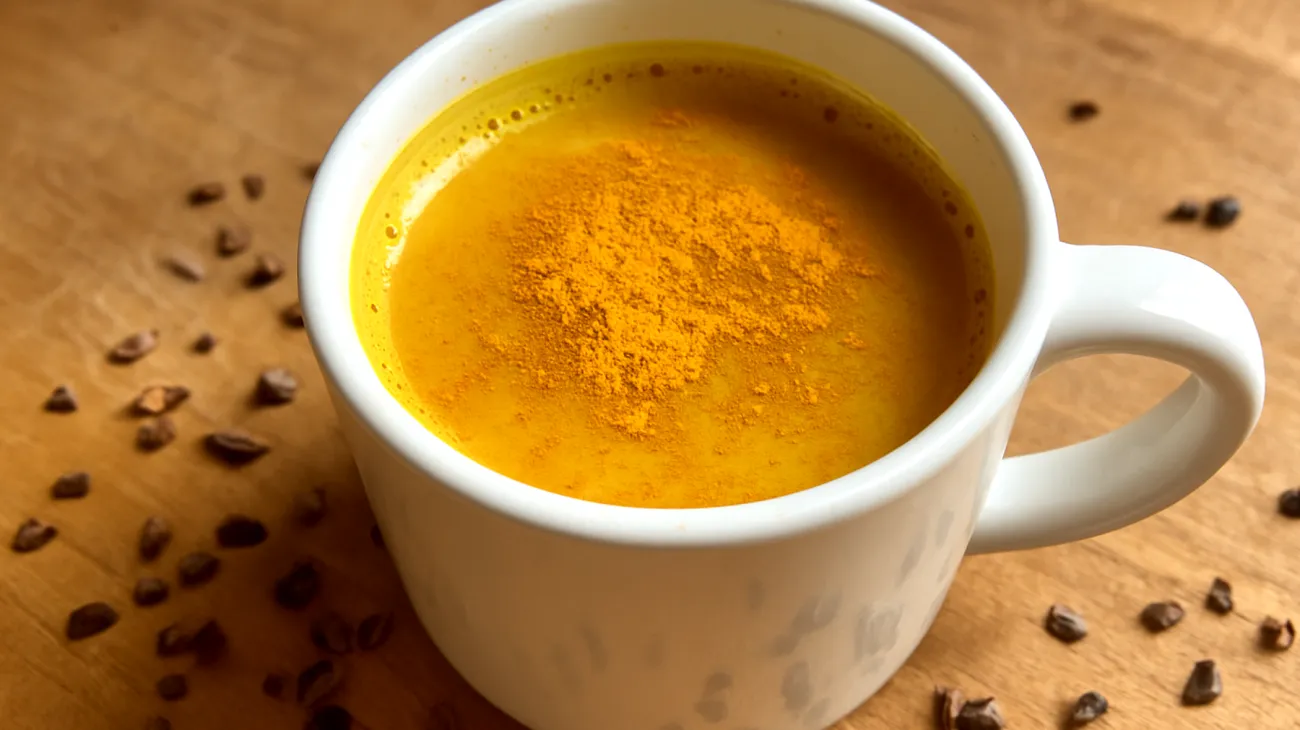 Goldene Milch mit Ashwagandha und Kakao-Nibs"