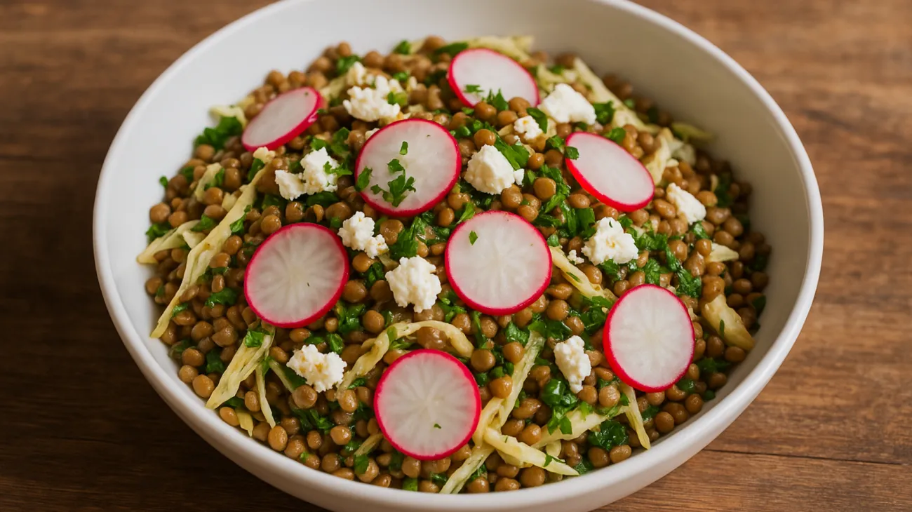 Linsen, Feta, Spitzkohl"