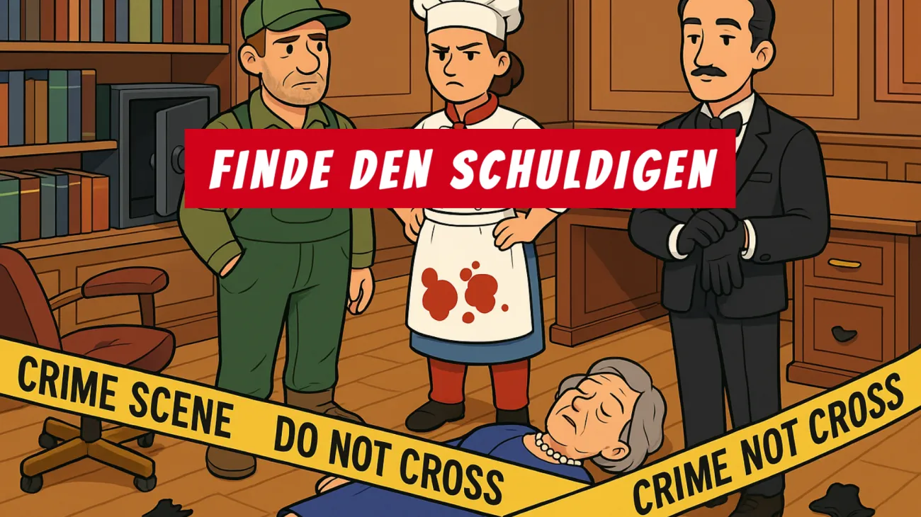 Nur für wahre Genies: Kannst du diesen Mord im Herrenhaus schneller lösen als ein echter Detektiv?"